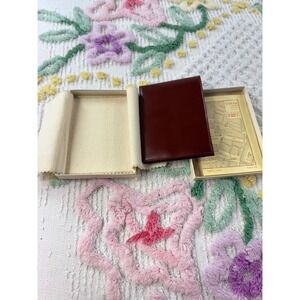 Vintage Ciocca  Leather Bifold Wallet Card Holder‎ Burgundy Italy Map Included